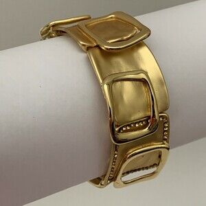 Stretch Bracelet Gold-Tone Metal Deco Rhinestones NWT